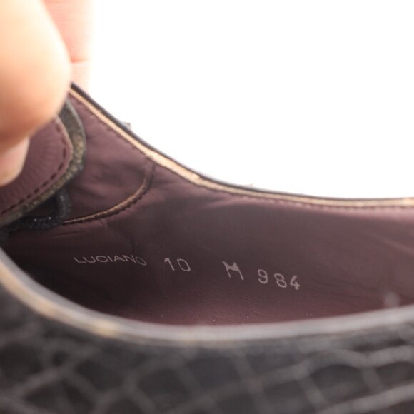 Mezlan Platinum Luciano Alligator Shoes Men's 10 M Crocodile Black Leather Spain - Picture 3 of 12